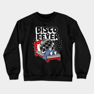 Disco Fever Original Funny Cute 70's Retro Disco Ball Party Cartoon Crewneck Sweatshirt